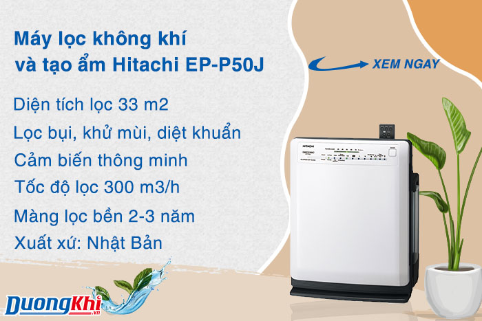 Máy lọc không khí và tạo ẩm Hitachi EP-P50J