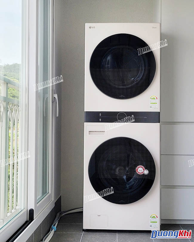 Máy giặt sấy lồng đôi LG Tromm Wash Tower W16EG màu Trắng be 2