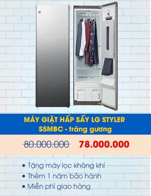 Máy giặt hấp sấy LG Styler S5MBC 2021