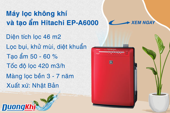 Máy lọc không khí và tạo ẩm Hitachi EP-A6000