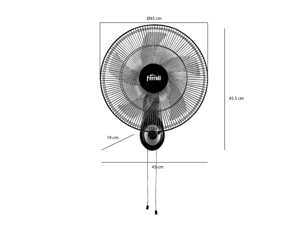Quạt treo tường Ferroli FWF-16AWM 2