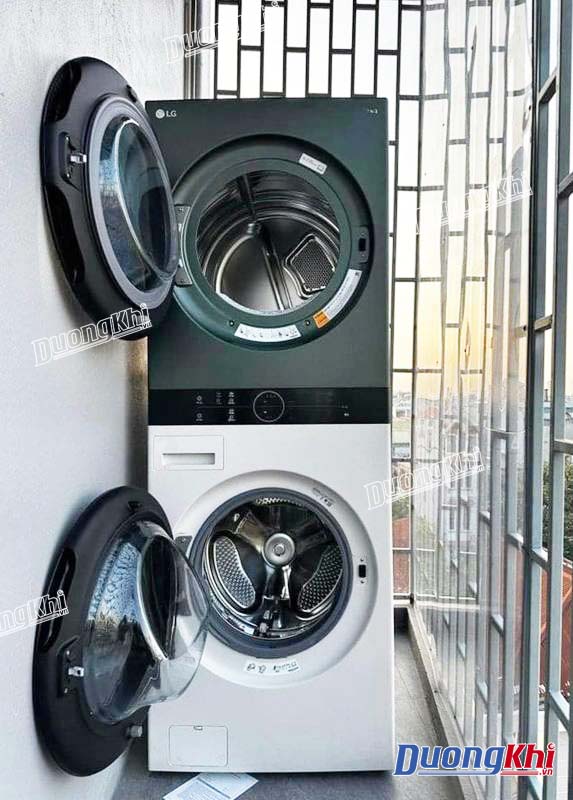 Tháp giặt sấy LG WashTower™ Giặt 25kg/Sấy 17kg xanh/be - WT2517NHEG 2