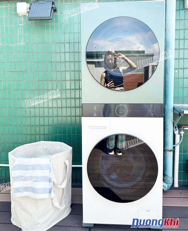 Tháp giặt sấy LG WashTower™ Giặt 25kg/Sấy 17kg xanh/be - WT2517NHEG 4
