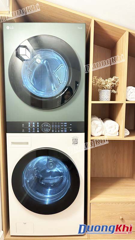 Tháp giặt sấy LG WashTower™ Giặt 25kg/Sấy 17kg xanh/be - WT2517NHEG 12