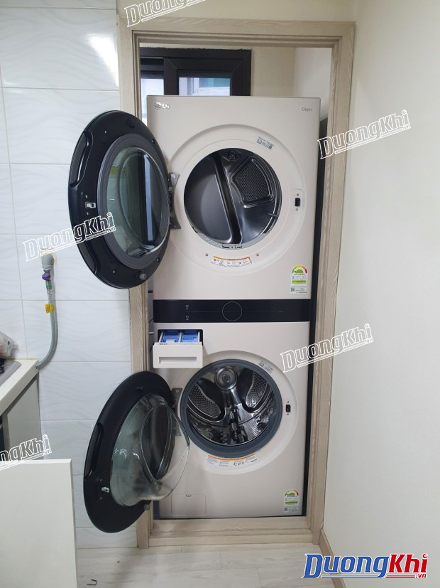 Máy giặt sấy lồng đôi LG Tromm Wash Tower W16EG màu Trắng be 10