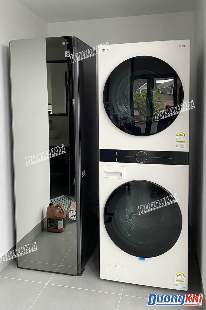 Máy giặt sấy lồng đôi LG Tromm Wash Tower W16EG màu Trắng be 5