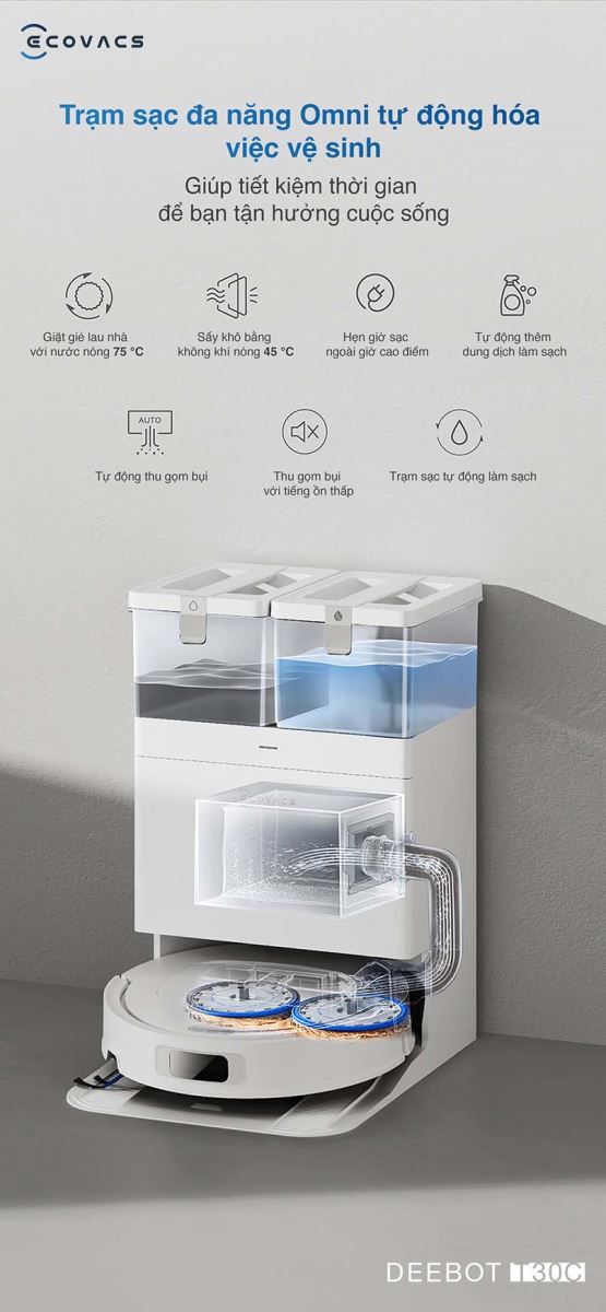 Trạm Omni đa năng với khả năng tự động làm sạch, giúp giải phóng đôi tay của bạn.
