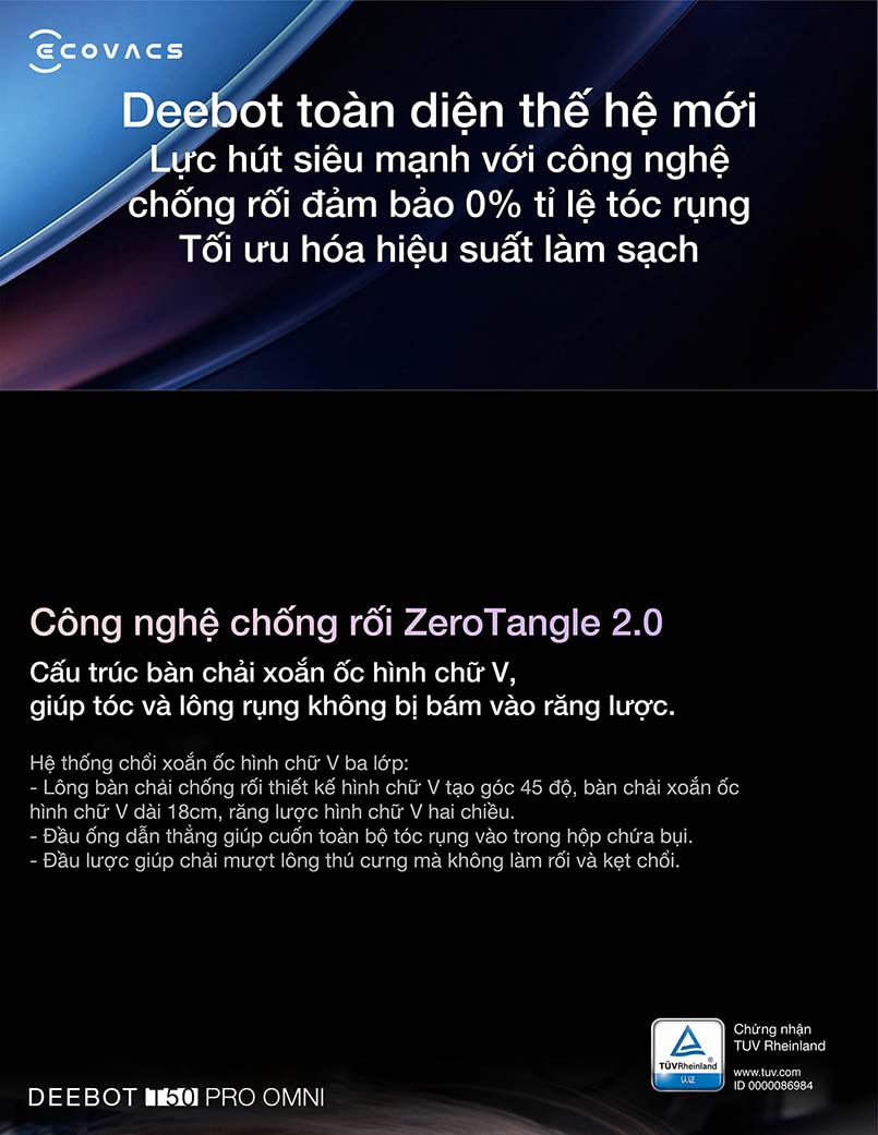 Robot hút bụi Ecovacs T50 Pro Omni 2025
