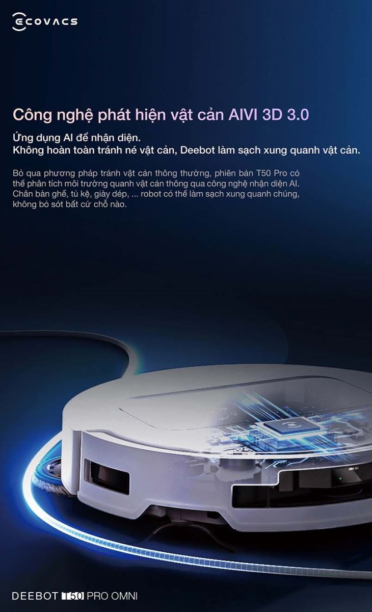 Robot hút bụi Ecovacs T50 Pro Omni 2025