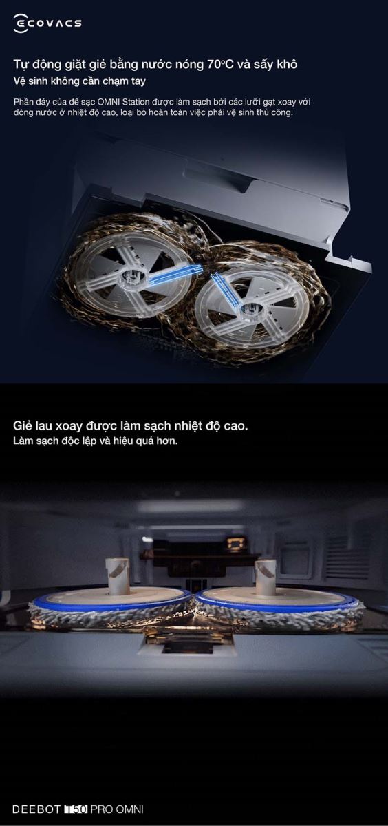 Robot hút bụi Ecovacs T50 Pro Omni 2025