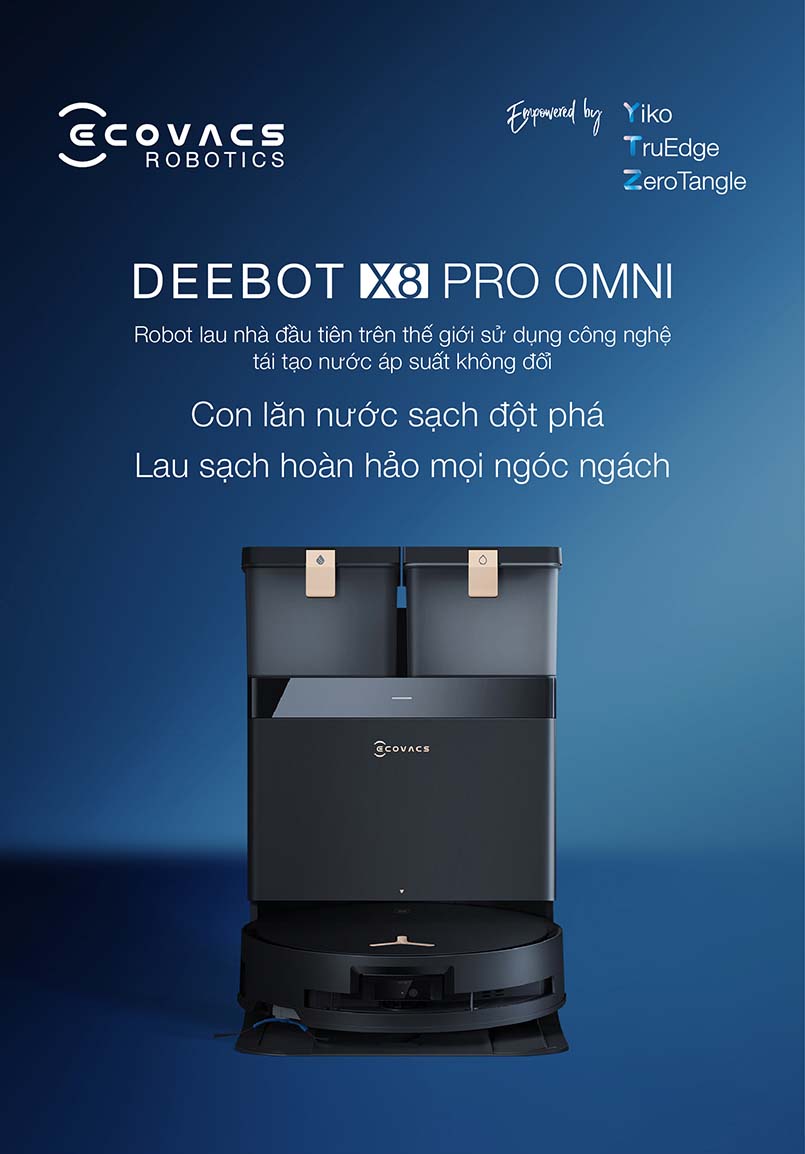 Robot hút bụi lau nhà Ecovacs Deebot X8 Pro Omni