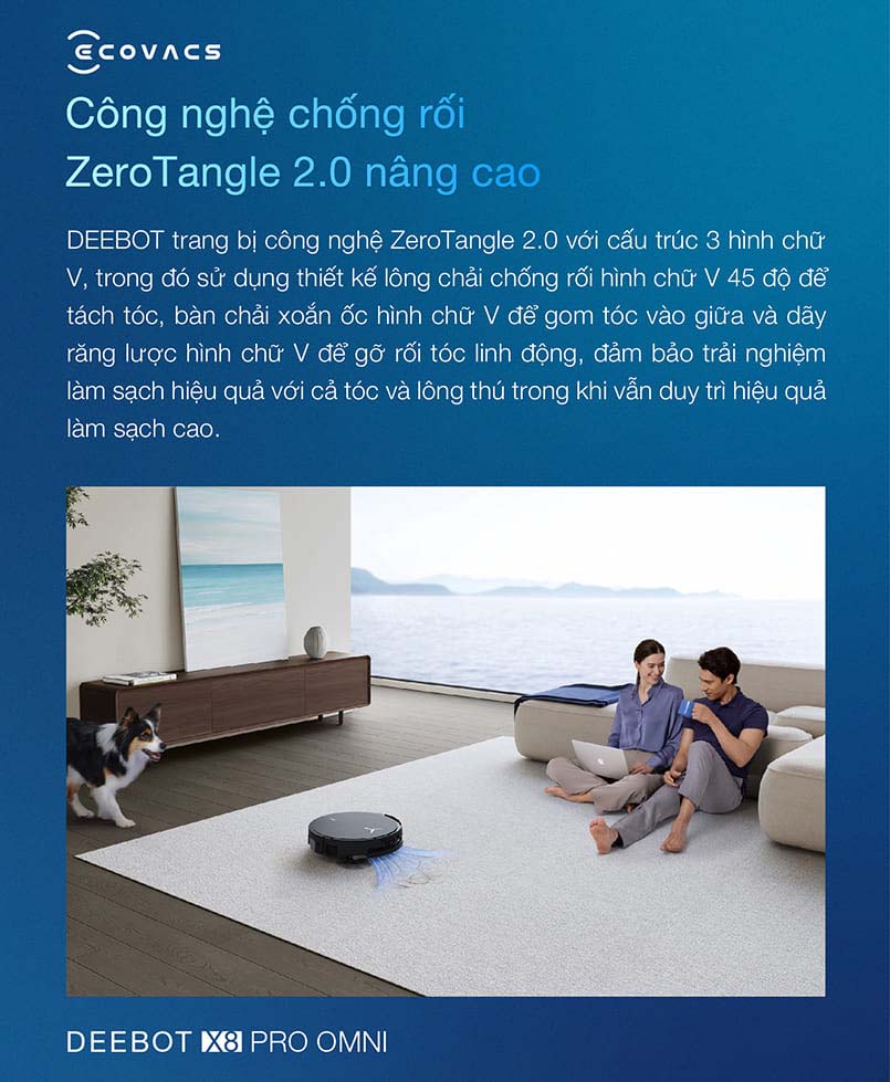 Robot hút bụi lau nhà Ecovacs Deebot X8 Pro Omni