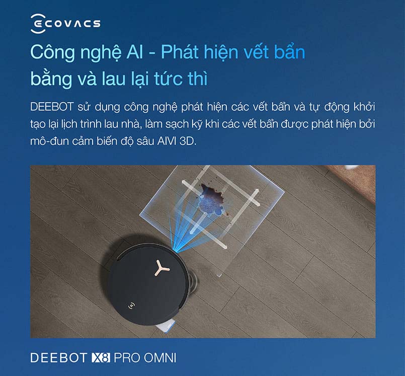 Robot hút bụi lau nhà Ecovacs Deebot X8 Pro Omni