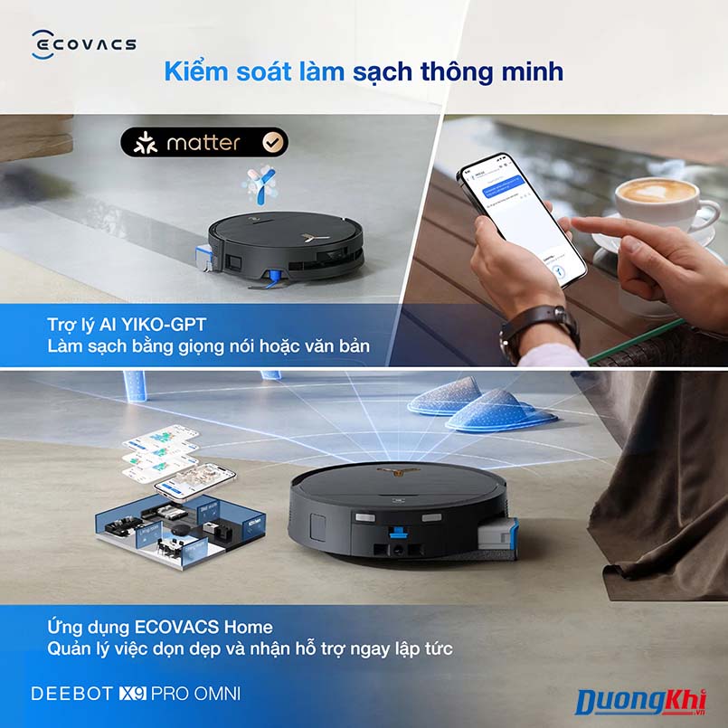 Robot hút bụi lau nhà Ecovacs Deebot X9 Pro Omni  9