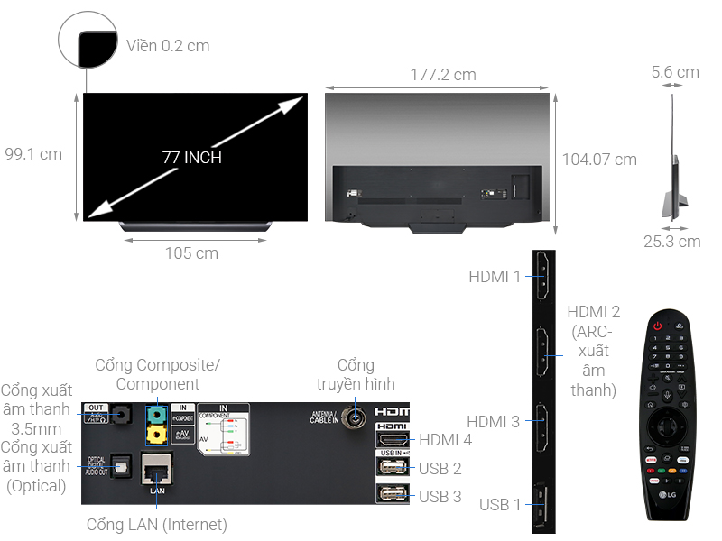 Smart Tivi OLED LG 4K 77 inch 77C9PTA