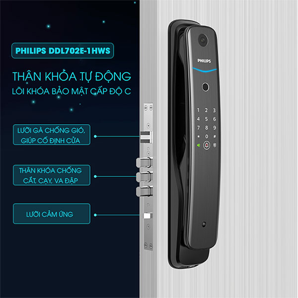 Khóa cửa Philips DDL702-1HWS 8
