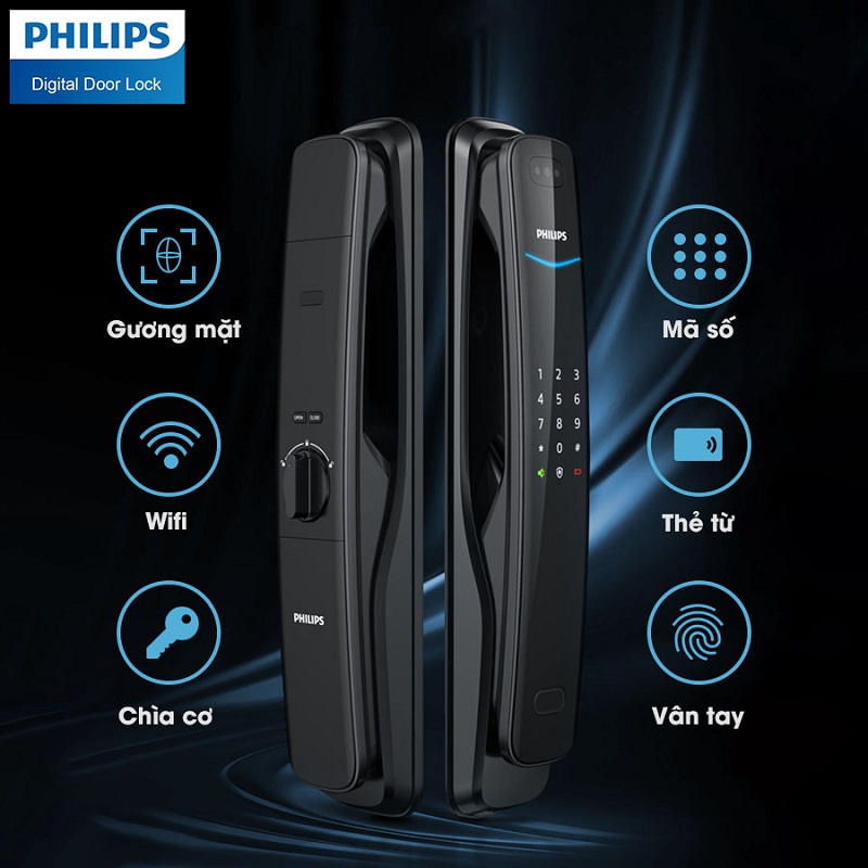Khóa cửa Philips DDL702-8HWS 8